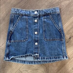 Old Navy Blue Denim Skirt with Button Detail